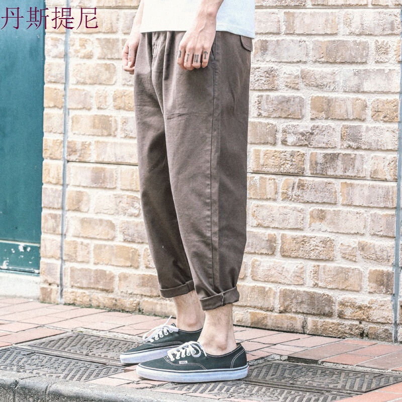 东京衣柜男装夏季新款韩版潮流公祖航休闲裤宽松男士百搭九分裤男