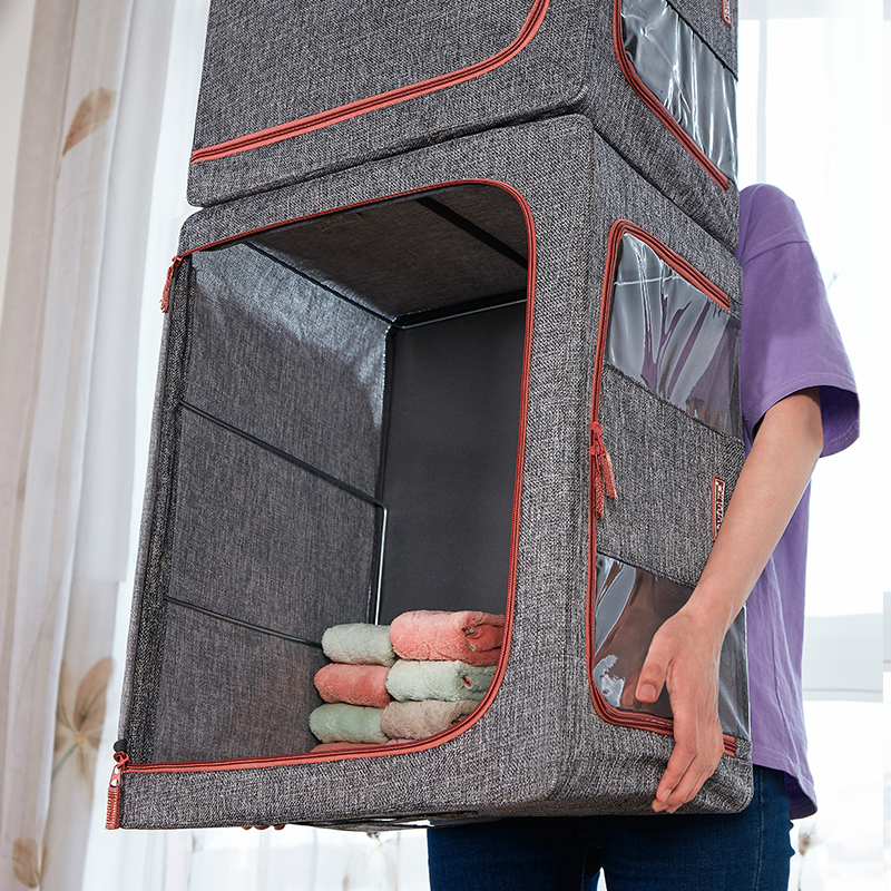 收纳箱布艺衣柜家用折叠衣服整理箱闪电客牛津布衣物储物收纳盒大号