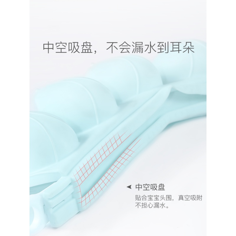宝宝洗头儿童洗发帽洗澡防水护耳淋浴帽小孩婴儿幼儿调节硅胶 三维工匠 (单层密封)樱花粉-小猪款硅胶洗头帽M176B1高清大图