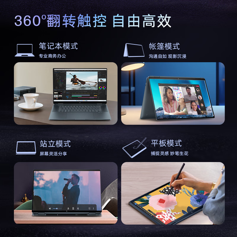 惠普HP 幽灵Spectre x360 16-aa0999TX 16英寸触控翻转轻薄本笔记本电脑(酷睿Ultra7-155H 32G内存 2TB固态 RTX4050独显 AI)蓝