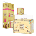 清风 纸品组合2（抽纸3层100抽一提6包+有芯卷纸140克/卷*10卷）