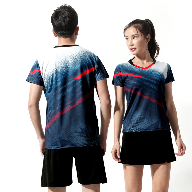 蒙企智品羽毛球服快干休闲男女运动套装Y-1007高清大图