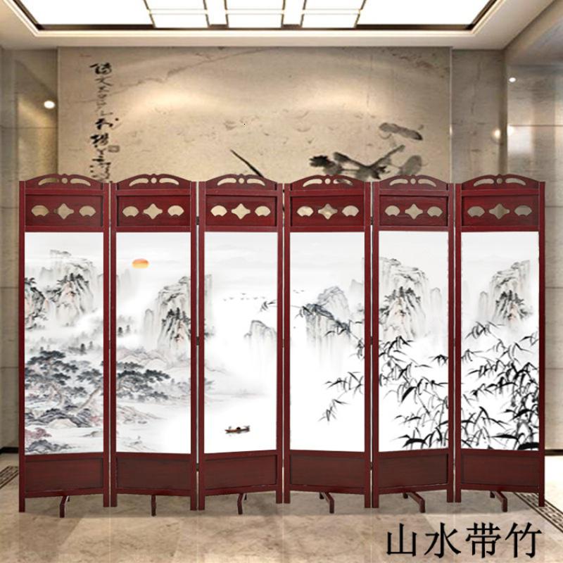 BONJEAN现代实木屏风隔断墙简约客厅折叠移动中式折屏办公室卧室遮挡家用高清大图