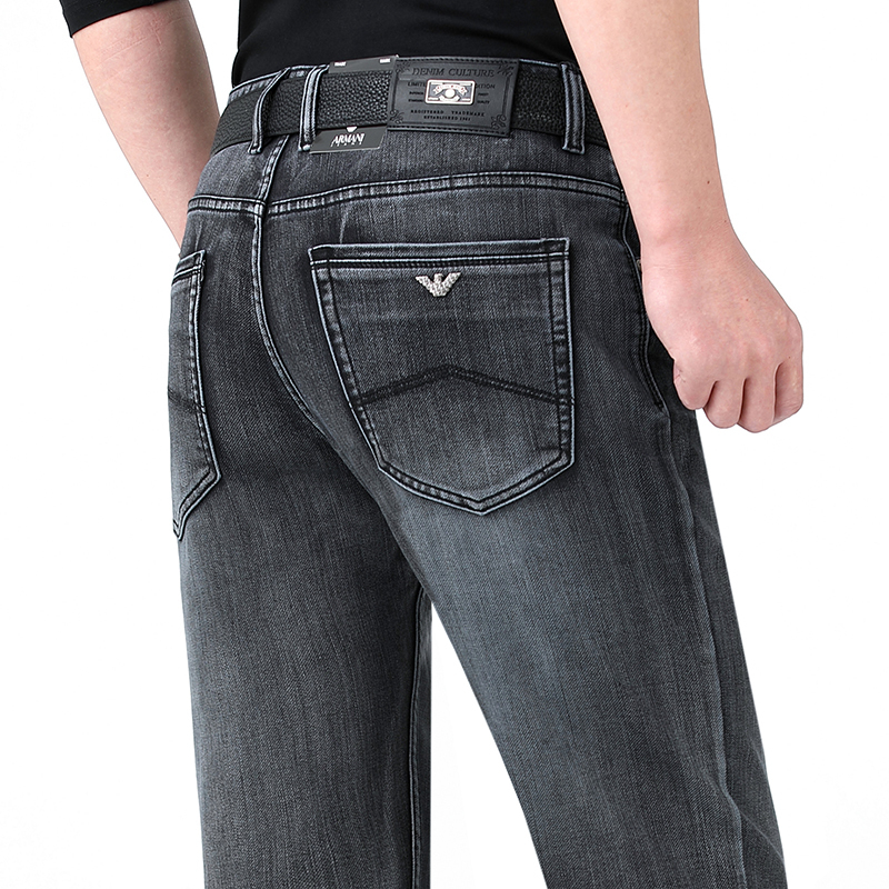 lidenamani利登阿玛尼男裤男士牛仔裤秋冬季厚款弹力棉旗舰店正品直筒