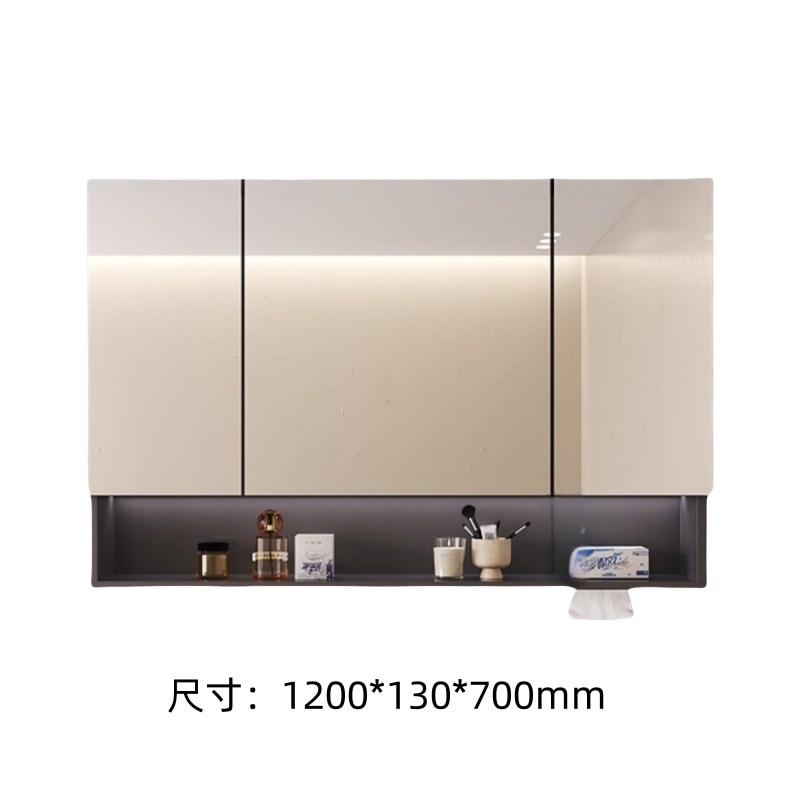 豪派伦浴室镜三门个高清大图