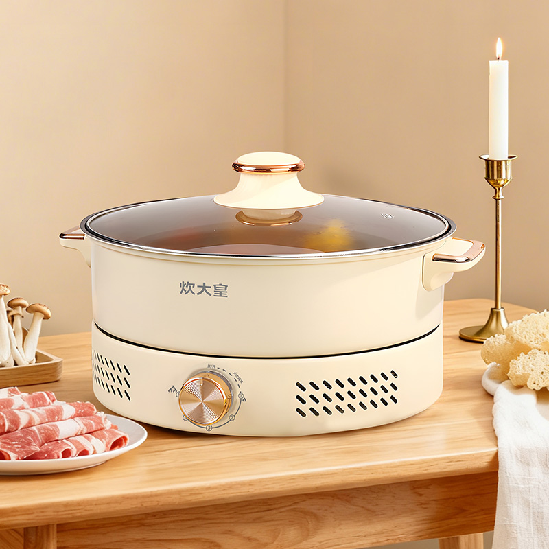 炊大皇(COOKER KING)智能电火锅 CDH-HG0515 1400瓦5升旋钮控铝合金不粘内锅高清大图