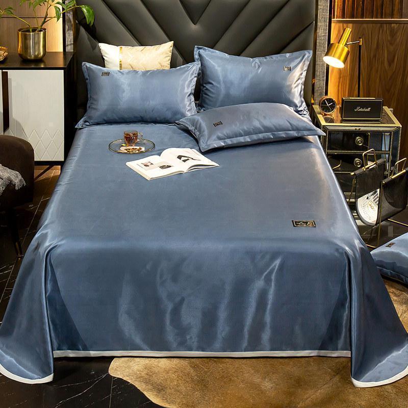 美帮汇冰丝凉席1.8m床三件套可水洗折叠夏季空调软席子1.5米可机洗1.2米 加厚不起球-宾利兰 1.2m（4英尺）床