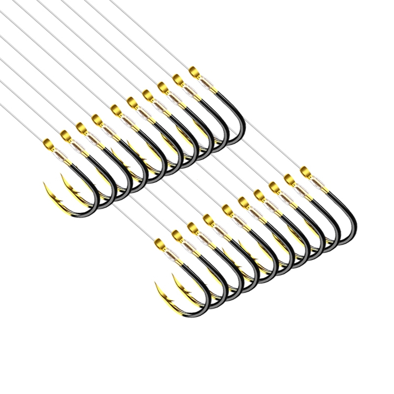 鱼钩绑好子线双钩成品套装钓鱼袖钩全套金袖渔具鲫鱼钩