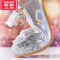 可莉允女童高跟鞋公主舞台演出皮鞋银色儿童礼服鞋小女孩模特走秀水晶鞋运动休闲鞋