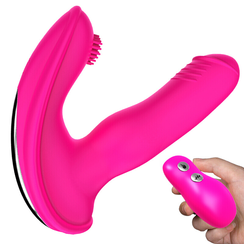 久jiuai爱 女用自玩器具加温蝴蝶穿戴式刺激全自动无线遥控AV自玩情趣性用品女士充电振动按摩 玫红高清大图