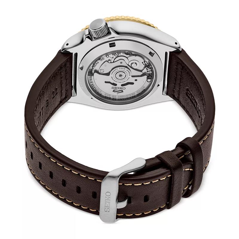 SEIKO 男士自动机械防水黑皮带手表42mm日韩款高清大图