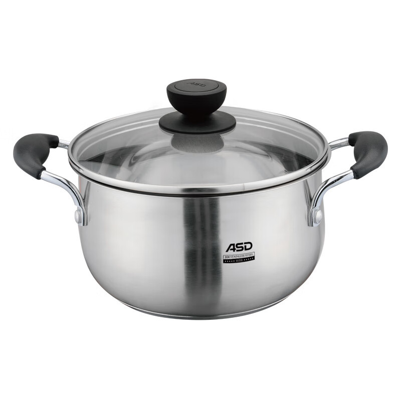 爱仕达asd304不锈钢复底汤锅奶锅22cm迷你辅食小锅不挑炉灶ts22a1j