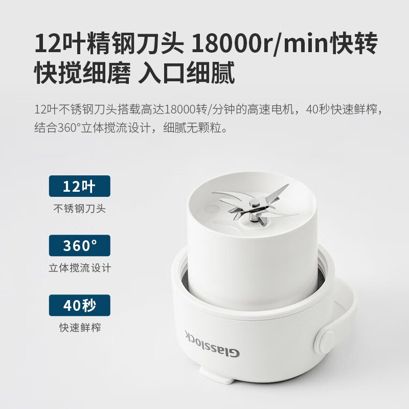 Glasslock双层果汁杯GE-JU03WH高清大图