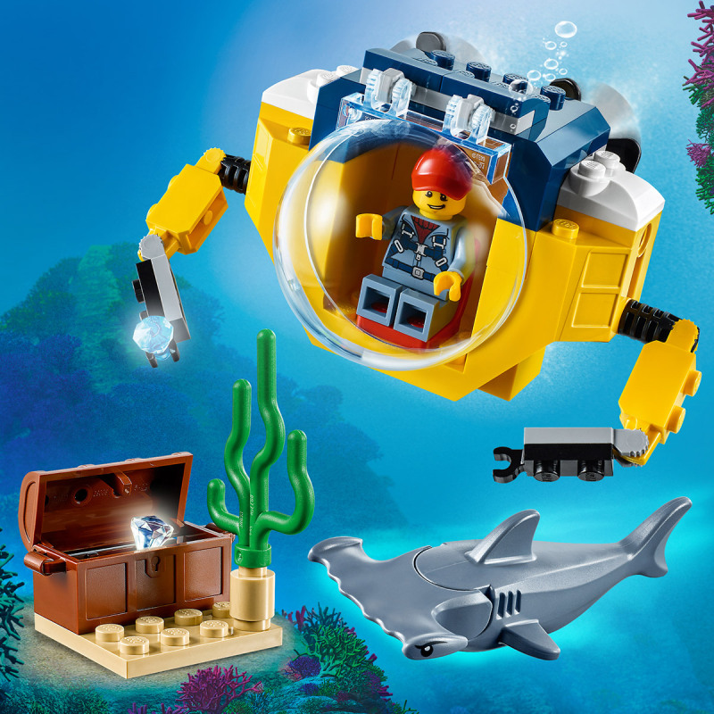lego乐高城市系列迷你海洋潜艇60263男孩女孩4岁生日礼物玩具积木
