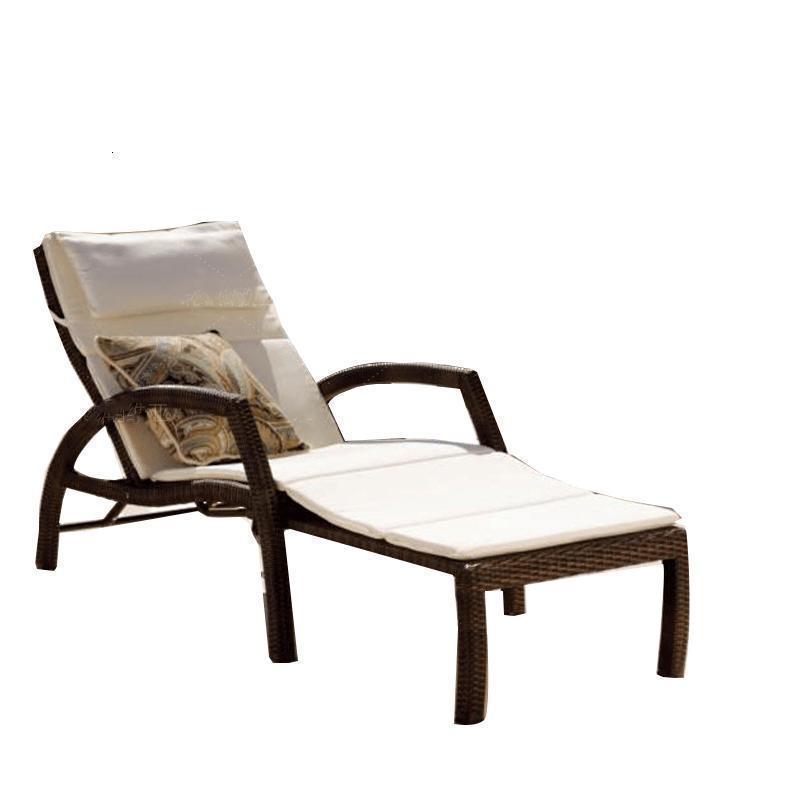 森美人户外躺床 藤椅躺椅阳台休闲庭院别墅游泳池躺床折叠 藤编沙滩椅 单独躺床一张+坐垫一个