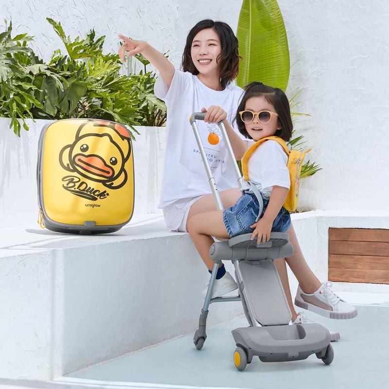 稚行 网红拉杆箱儿童可坐骑溜娃神车旅行箱20英寸|溜娃箱 酷蓝