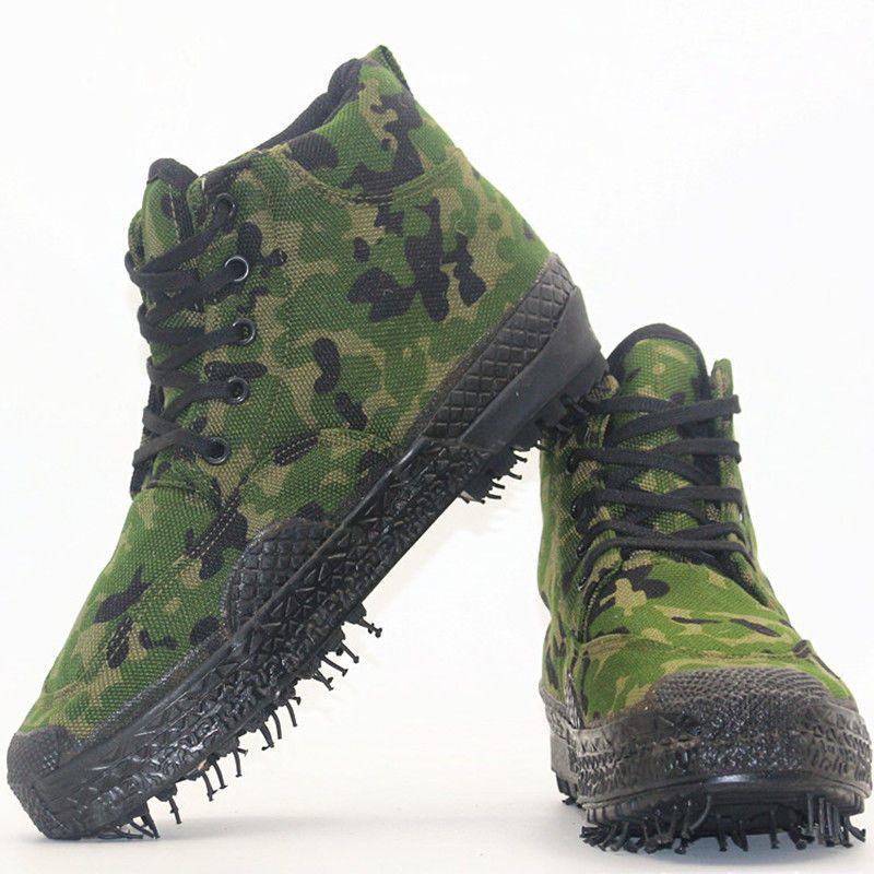 数码迷彩38码冬季加绒加厚迷彩解放鞋军胶鞋男作训鞋冷库保暖棉鞋高