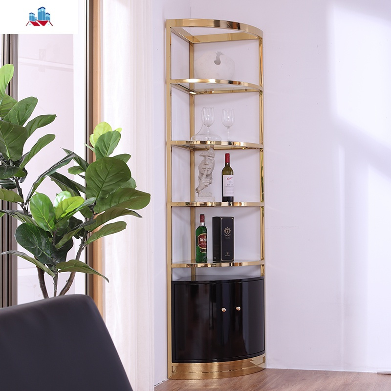 碧桂园三角酒柜客厅墙角柜转角餐边柜轻奢不锈钢玻璃弧形展示柜泰空仓