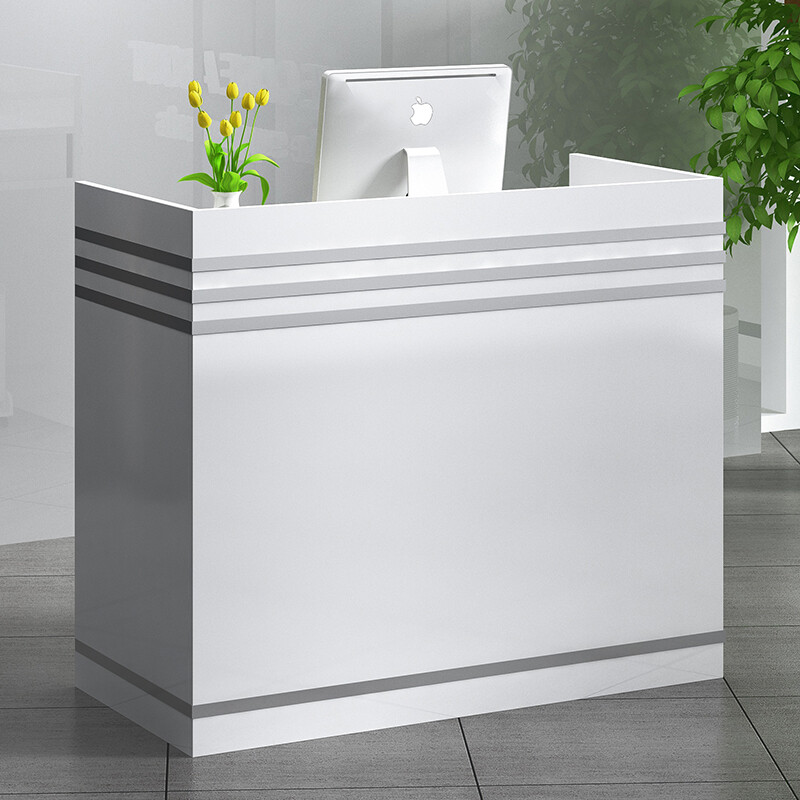 绵冠MIANGUAN前台简约现代收银台柜台小型吧台超市服装收银台接待台高清大图