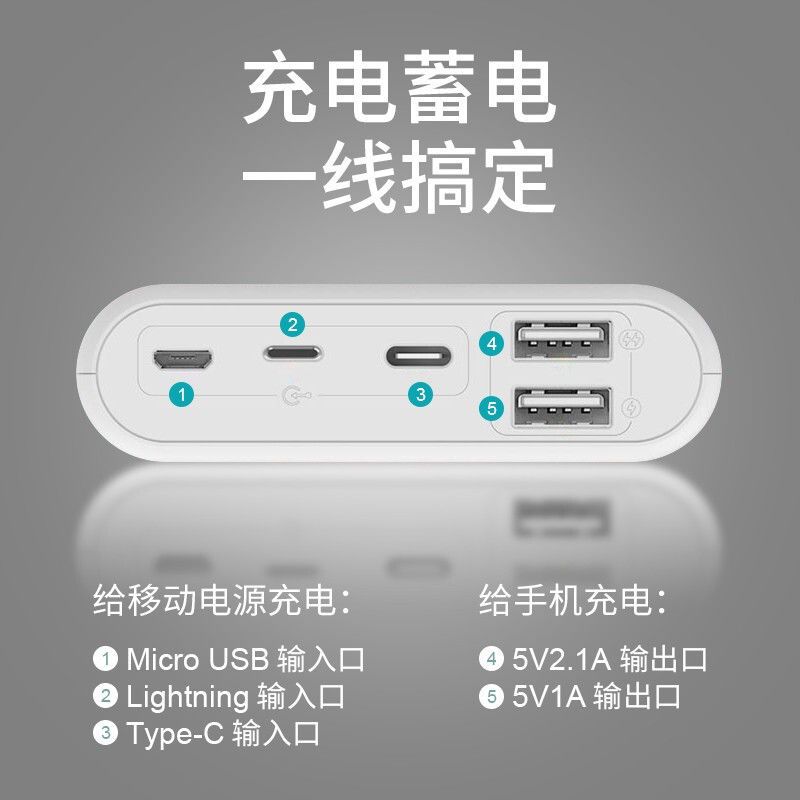 罗马仕 大容量充电宝10000毫安迷你可爱便携移动电源苹果华为通用 10000毫安