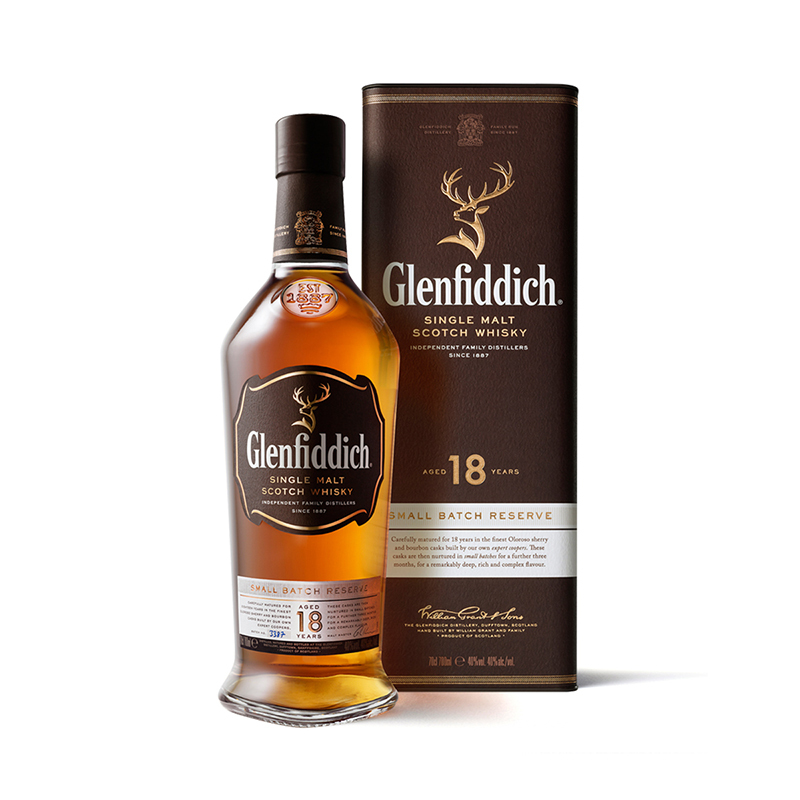 【酒庄直通】苏格兰威士忌 单一纯麦 Glenfiddich 格兰菲迪 18年 洋酒 700ml*1