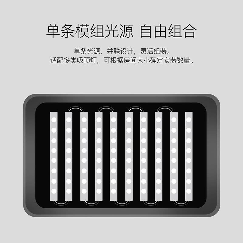雷士照明(NVC)LED条形灯板磁铁吸附透镜灯条客厅卧室吸顶灯管光源改造灯条可替换灯板图片