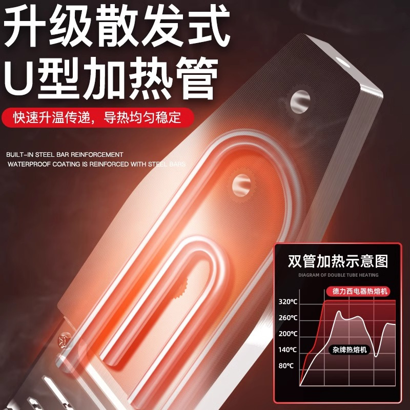 电气热熔机 PPR水管家用pe热容管焊接器 新款 水电工程对焊机 黑金防堵模头+配件+铁箱(63旋钮旗舰款)