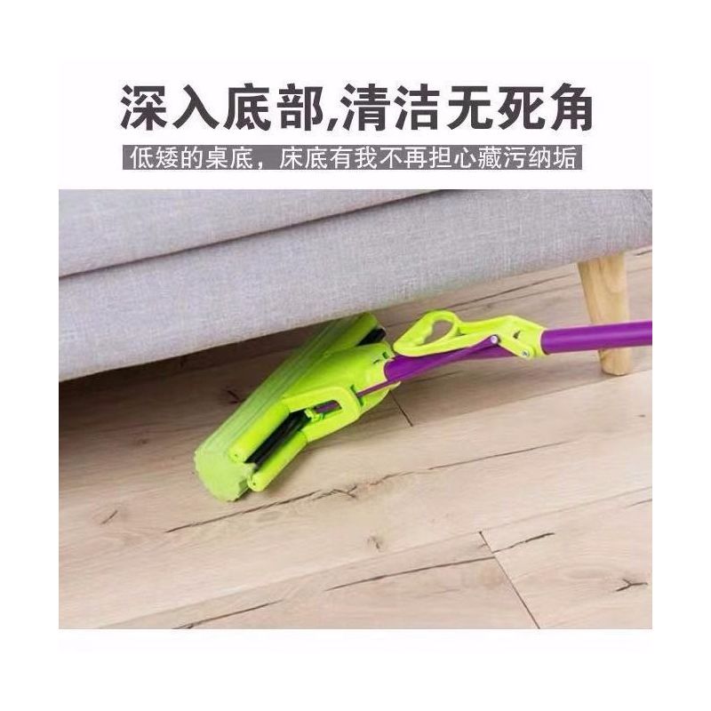 同款拖把家用胶绵挤水轮卡槽式干滚旋转拖湿两用吸水把头替换