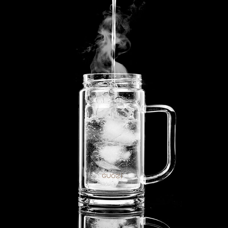 果兹玻璃杯350ml双层防烫经久耐用星朗款GZ-S53A高清大图