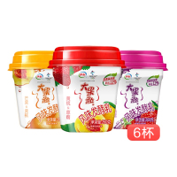 伊利 大果粒酸奶风味发酵乳冰袋冷藏草莓+黄桃 黄桃+芒果 草莓+桑葚两两混合口味低温杯装酸牛奶1杯260g*6杯