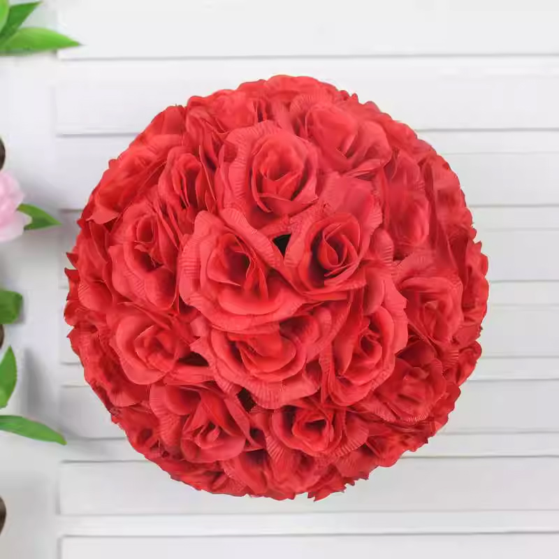 思唯美(sweet made) 定制仿真玫瑰花球商场美陈装饰娟花婚庆道具 50cm-4个装(定制联系客户经理)高清大图