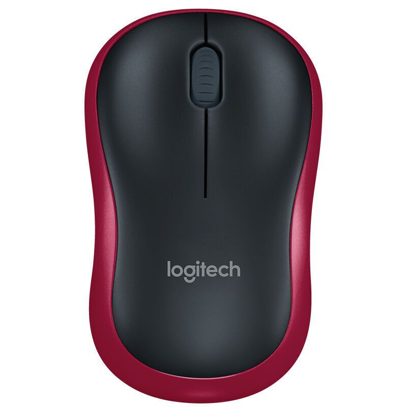罗技(Logitech) 无线鼠标 M186 对称鼠标 带无线2.4G接收器 红色