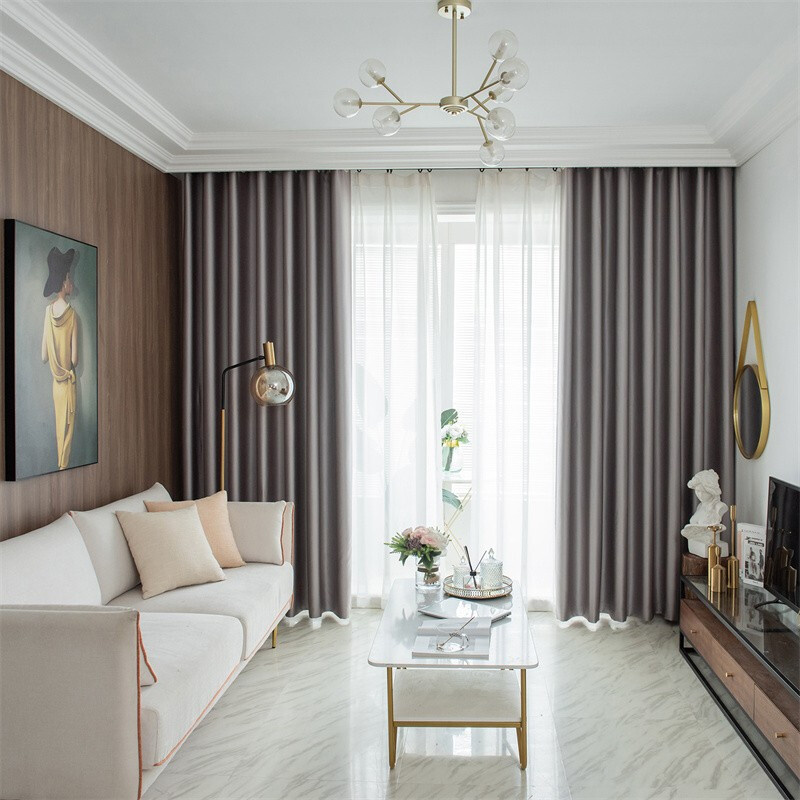 纯色窗帘 遮光窗帘 布艺窗帘 100*270cm 米高清大图