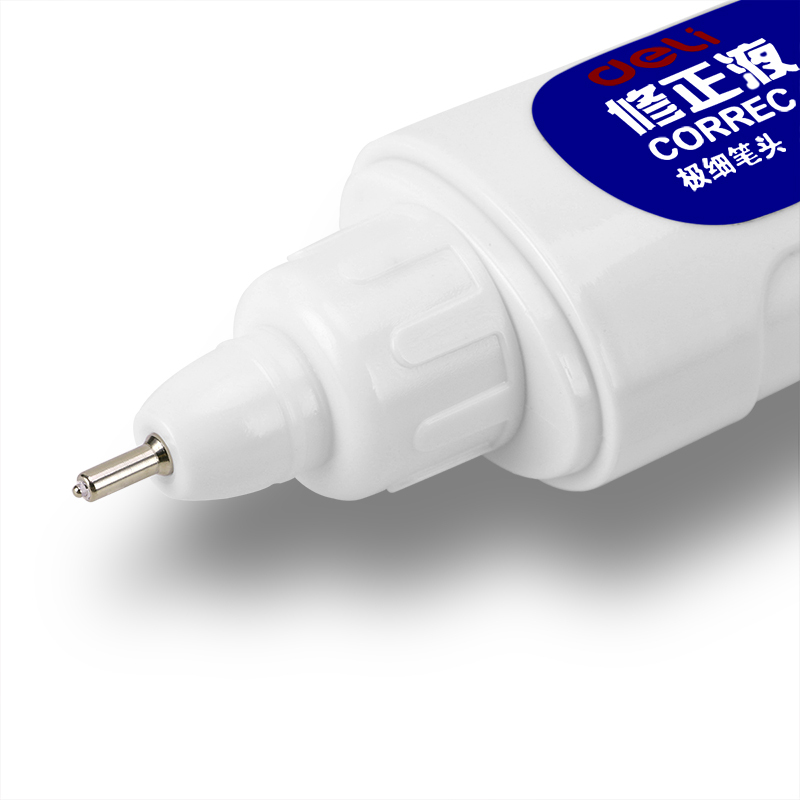 得力文具7382修正液 钢头修改涂改液 学生办公12ml 瓶装