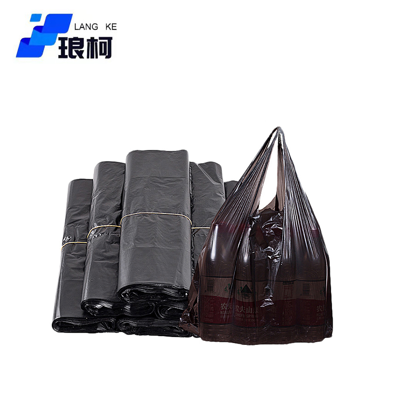 琅柯 黑色手提垃圾袋 加厚背心袋 50只装 40*60cm高清大图