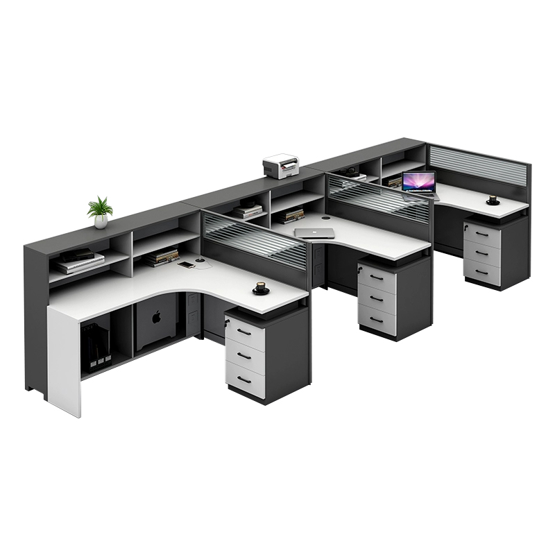 中豫鑫泽 ZYXZ5031845 屏风办公桌职员工位卡座 F型三人位含柜