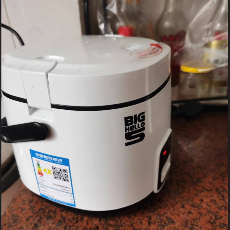 电饭煲1一2人3家用小型智能不锈钢无涂层电饭锅蒸煮两用_1.8L黑白色升级款配304蒸盘
