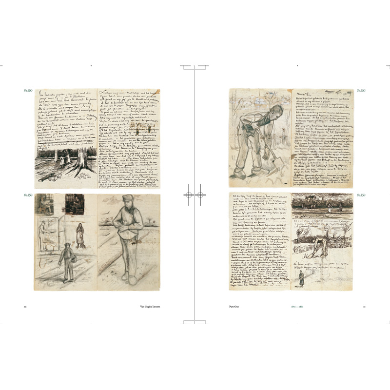 [正版]梵高手稿 典藏修订版 250多幅画作手稿 草图 书信 大师生平传记作品集 文森特 梵高 凡高 油画大师事迹 艺高清大图