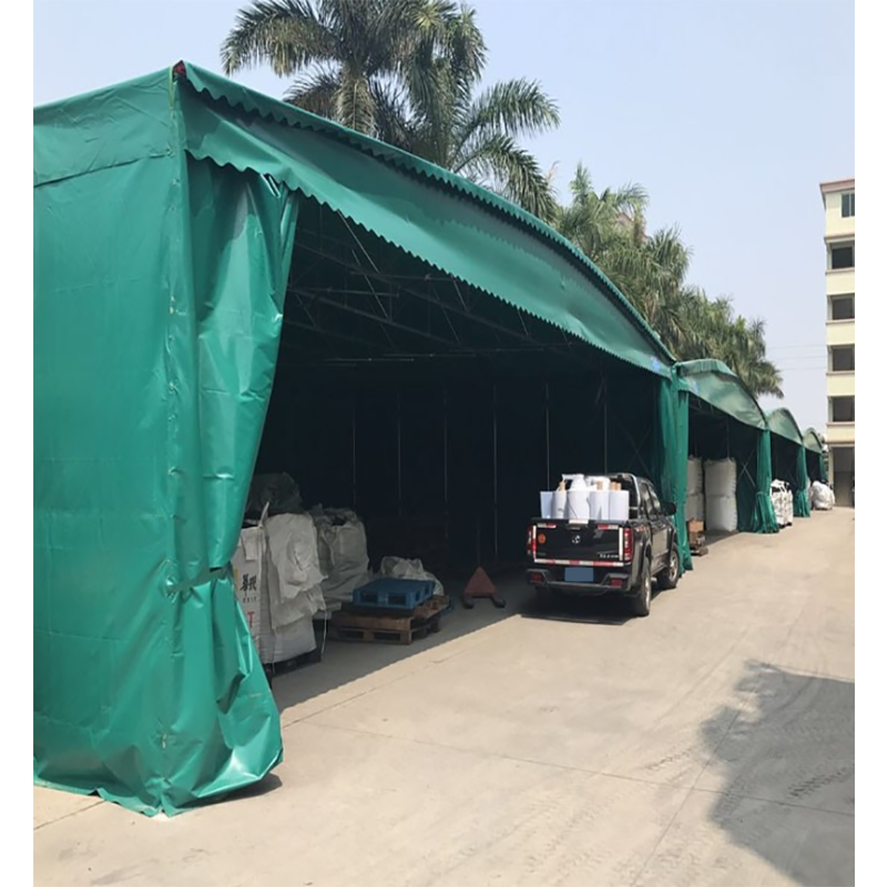 大型推拉蓬移动仓库棚户外遮阳活动推拉棚收缩帐篷