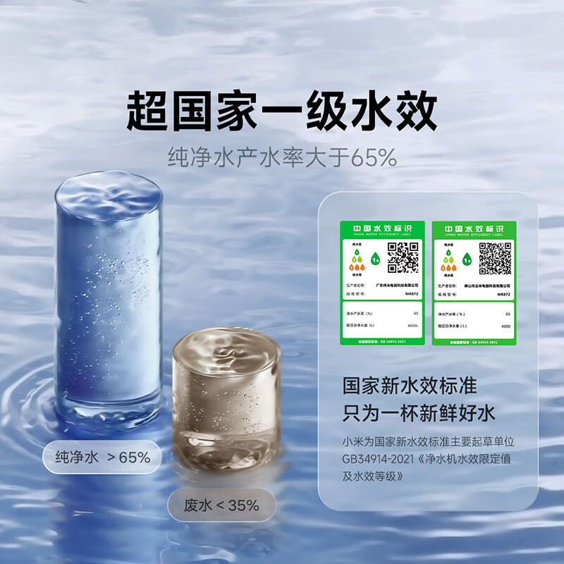 米家小米净水器N1 800G 净饮机厨下家用净水机5年反渗透直饮机长效滤芯净水器MR872高清大图