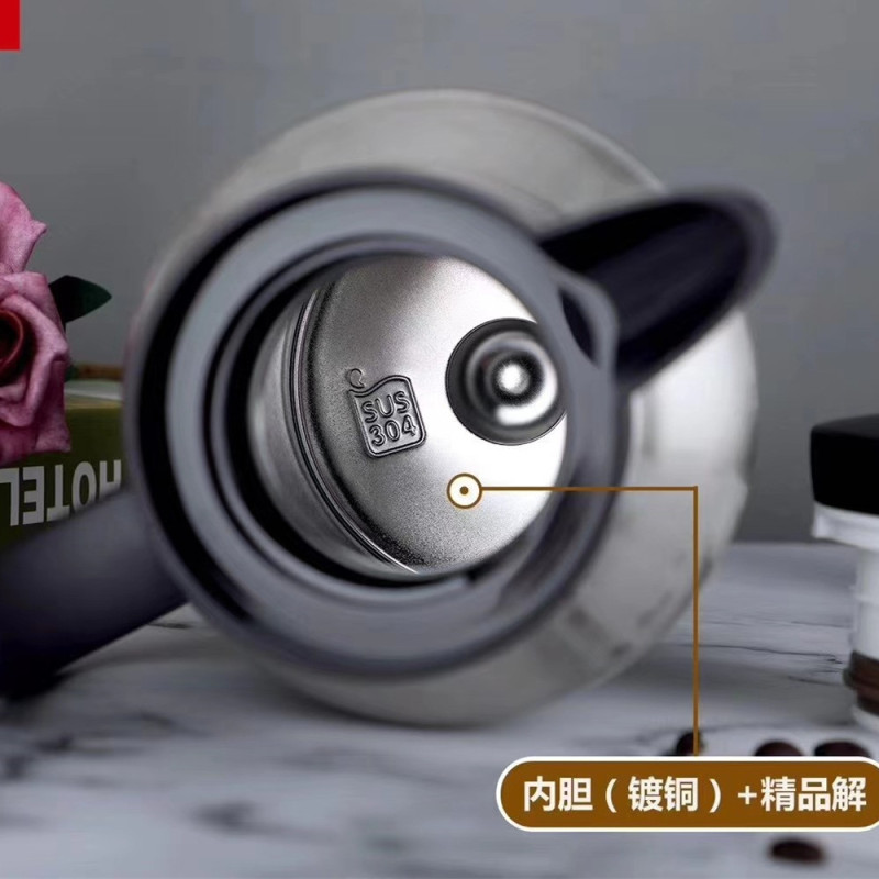 中锐智采 965不锈钢内胆镀铜保温壶 硅胶静音底座 2200ml