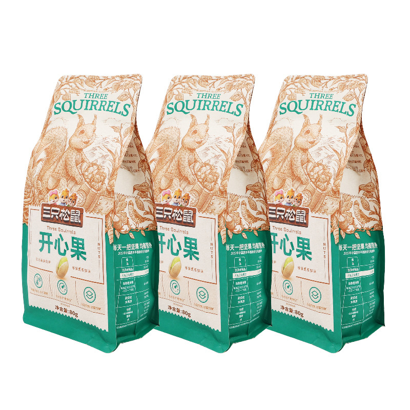 三只松鼠开心果原味无漂白香酥坚果大头装开心果80g*3袋