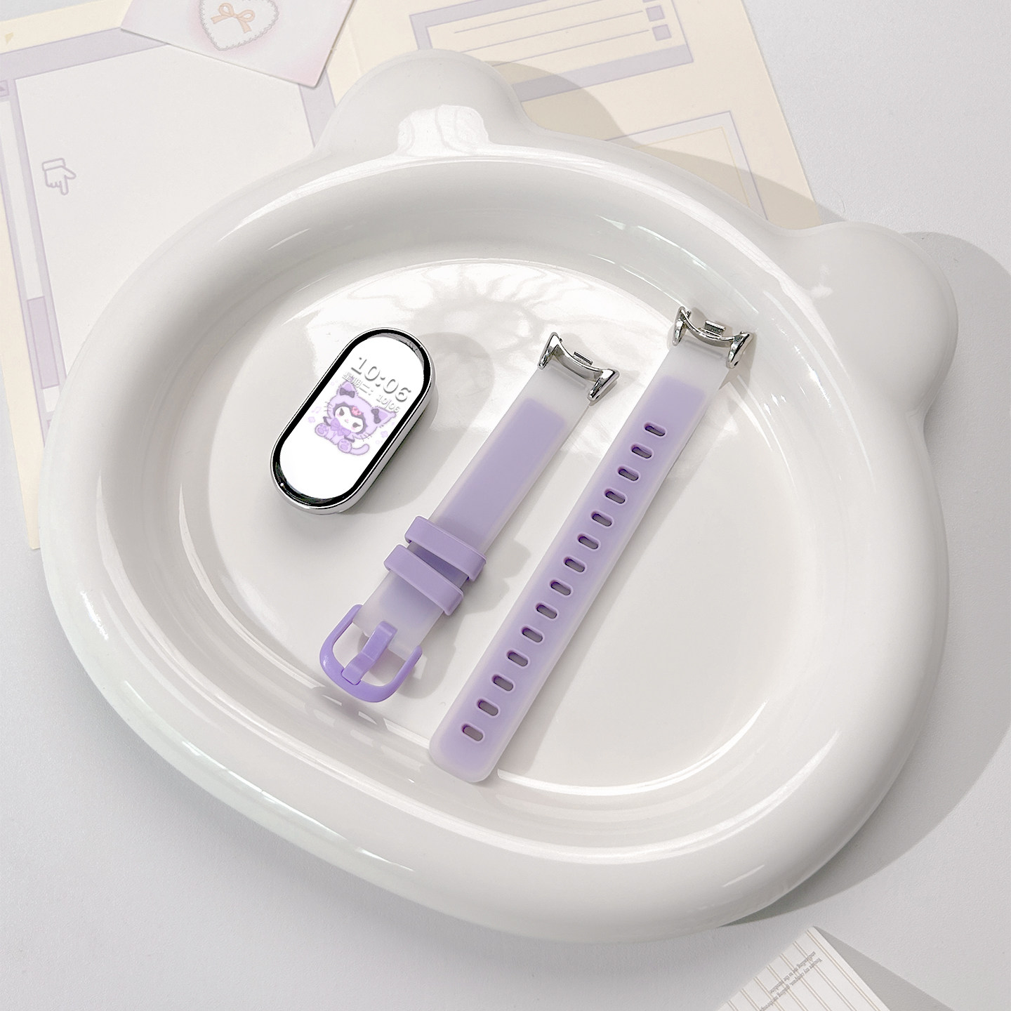 适用小天才电话手表表带Z10/Z9可爱挂脖Z11新款Z8Z7S保护套3139B 透紫 6