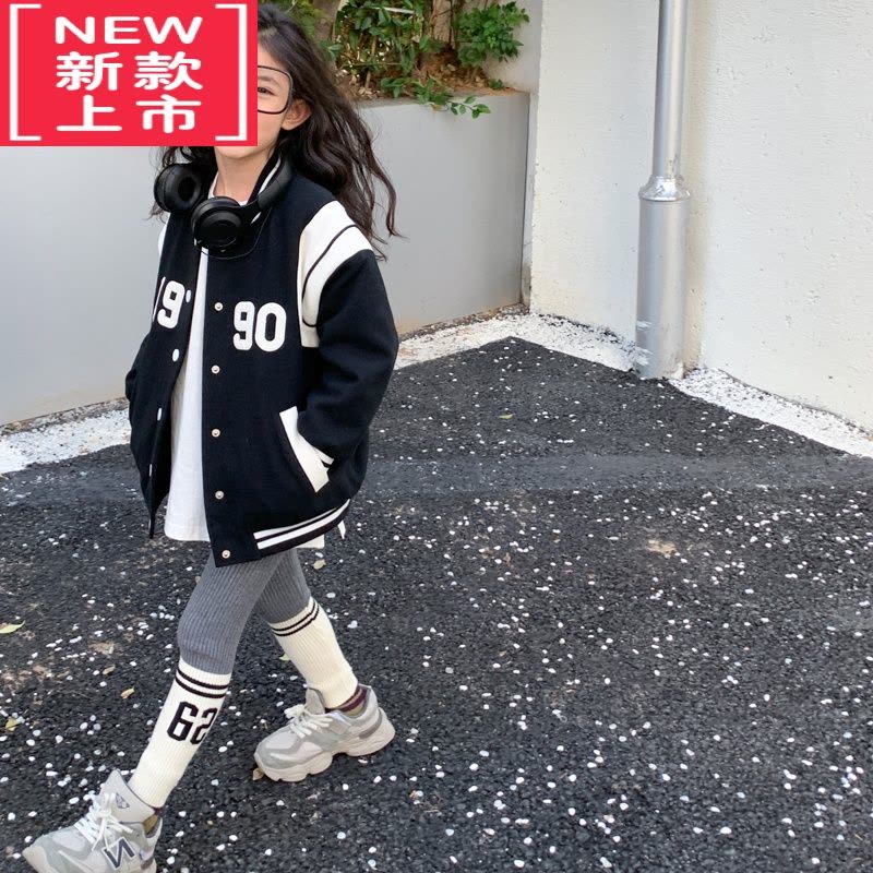 可莉允leobaby女童外套秋冬款2022新款儿童棉服呢子棒球服宝宝棉袄上衣N图片