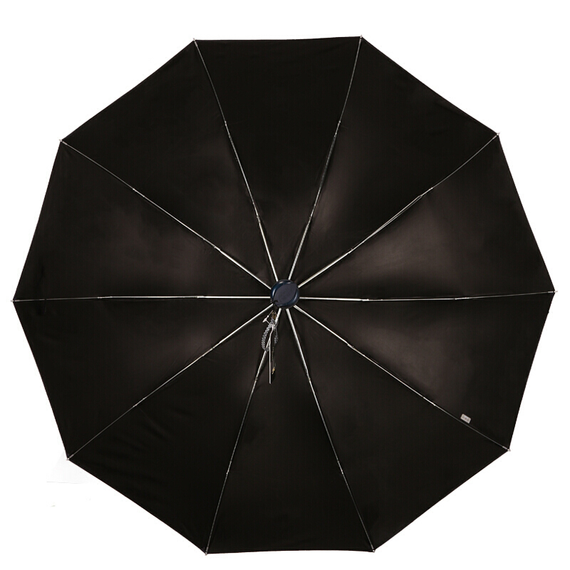天堂伞 33188E黑胶三折晴雨伞