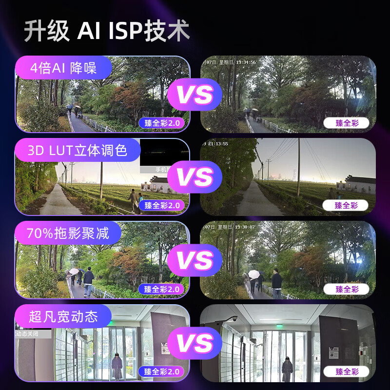 海康威视(HIKVISION)监控摄像头400万臻全彩高清夜视防水POE供电3T47SWDV2-LU 4MM