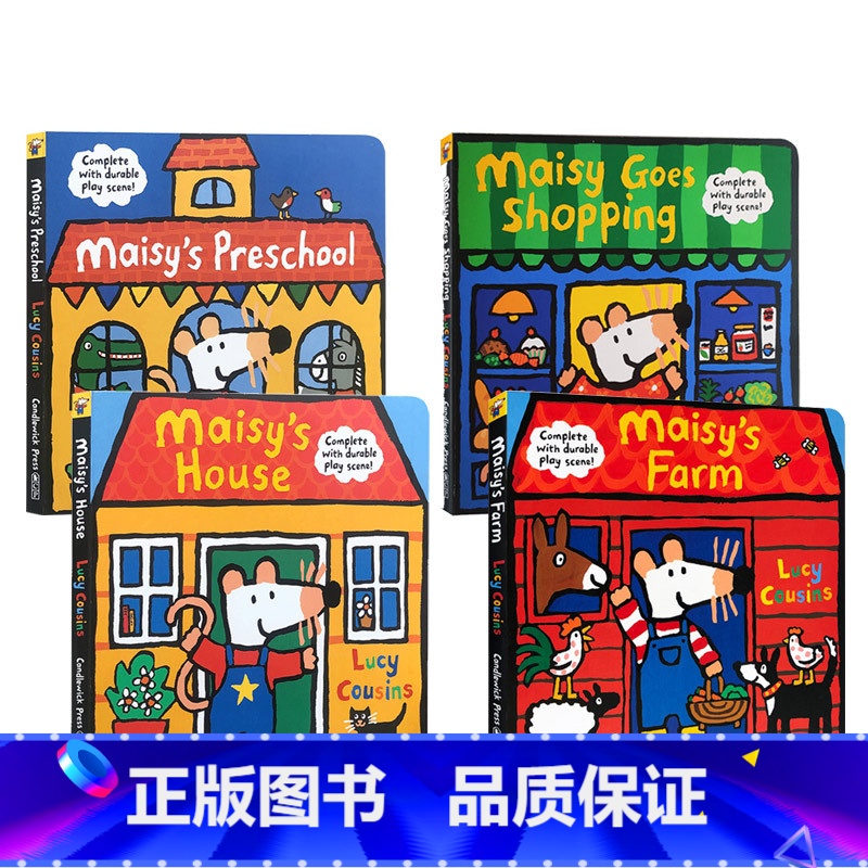 【正版】英文原版小鼠波波系列4册Maisy's House/preschool/Goes Shopping/Farm