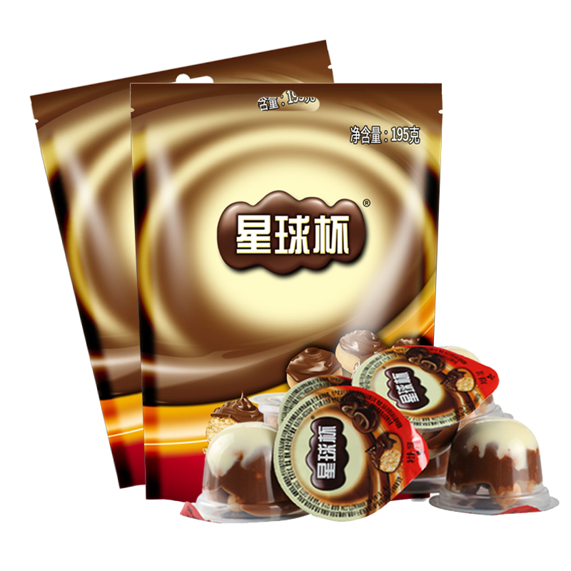 星球杯195g*2袋可可酱巧克力松脆饼干粒童年回忆零食