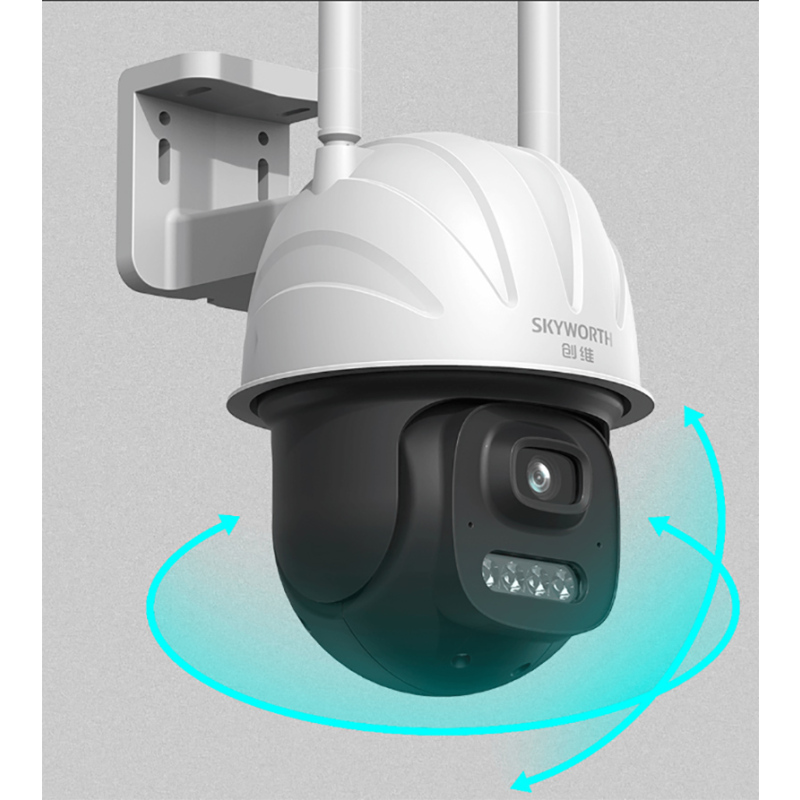 创维400万超清全彩智能网络摄像球机 双光源警戒安防摄像头 室外防水