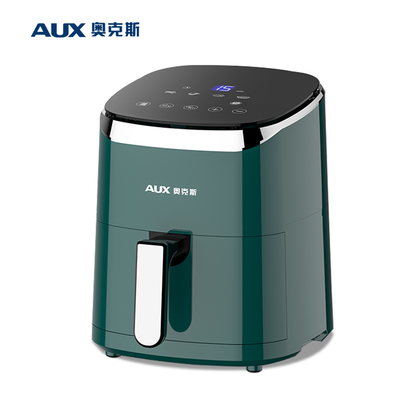 奥克斯(AUX)空气炸锅2299家用多功能4.5L容量智能电炸锅自动无油烟烘焙迷你烤箱薯条机不沾烤架易清洗无烟炸锅
